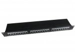 Gembird Patch Panel 24 Porty 1U 19'' Kat.5e ekran z funkcją organizacji  kabli czarny