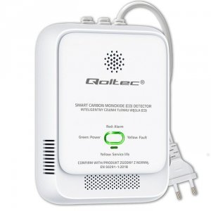 Qoltec Czujnik tlenku węgla (czadu) | detektor CO | alarm 85dB | LED