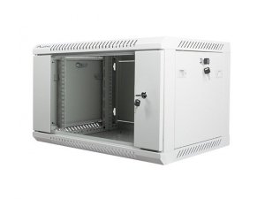 Lanberg Szafa instalacyjna wisząca 19'' 6U 600X450mm szara (drzwi        szklane)