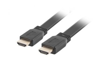 Lanberg Kabel HDMI-HDMI v2.0 1.8m czarny płaski 4K 60Hz, pełna miedź