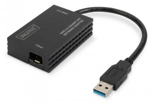 Digitus Karta sieciowa przewodowa USB 3.0 A do RJ45 Gigabit SFP Ethernet 1 Gbps Fiber Chipset RTL8153