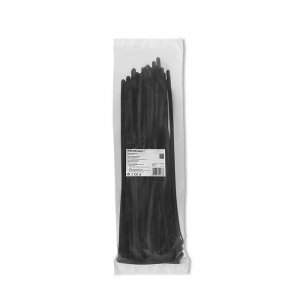 Qoltec Opaski zaciskowe wielorazowe/trytytki | 7.2*350mm | Nylon UV |   Czarne