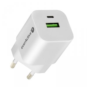 everActive Ładowarka USB/USB-C QC3.0 30W technologia GaN Biała