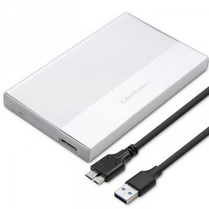 Qoltec Obudowa | Kieszeń na dysk SSD HDD 2.5 cala| SATA | USB 3.0 | Super  speed 5Gb/s | 2TB | Srebrna