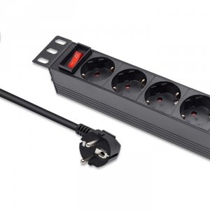 Qoltec Listwa zasilająca PDU do RACK 10 | 1U | 16A | 4xSchuko | 1.8m
