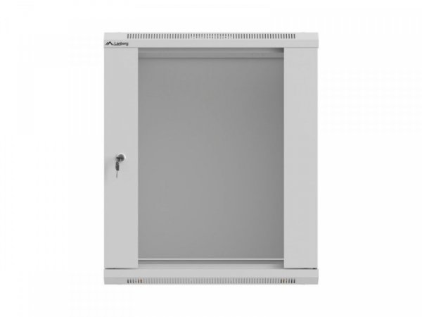 Lanberg Szafa instalacyjna rack wisząca 19 cali 12U 540x350 szara drzwi przeszklone (flat pack)