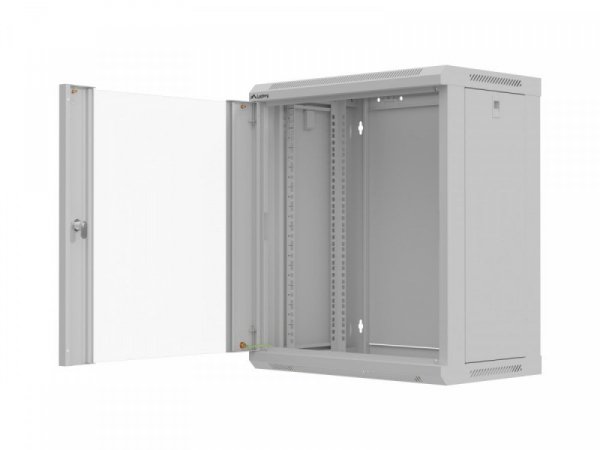 Lanberg Szafa instalacyjna rack wisząca 19 cali 12U 540x350 szara drzwi przeszklone (flat pack)