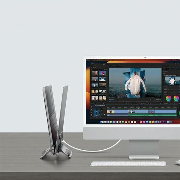 SODI Uchwyt grawitacyjny stojak na MacBooka SMS-300 srebrny