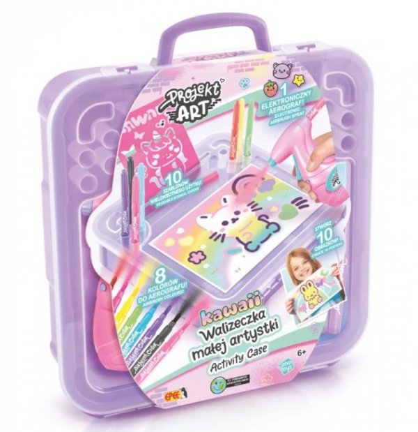Epee Projekt Art - Walizeczka małej artystki Kawaii - Kreatywny zestaw z elektronicznym aerografem