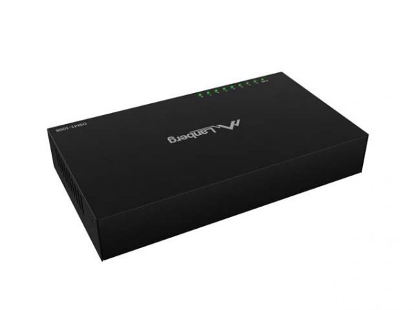 Lanberg Switch DSM1-1008 8X 1GB/S niezarządzalny Gigabit Ethernet Desktop 12V ( obudowa metalowa)
