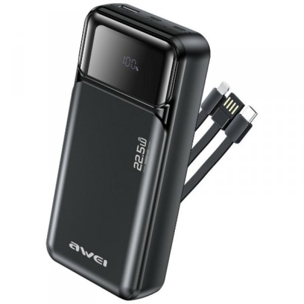 AWEI Powerbank PA-93 22,5W PD 20000mAh kable wbudowane