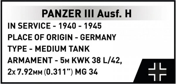 Cobi Klocki Klocki Panzer III Ausf.H 963 elementy