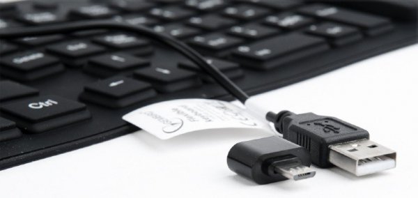 Gembird Klawiatura silikonowa wodoodporna USB z funkcją OTG czarna