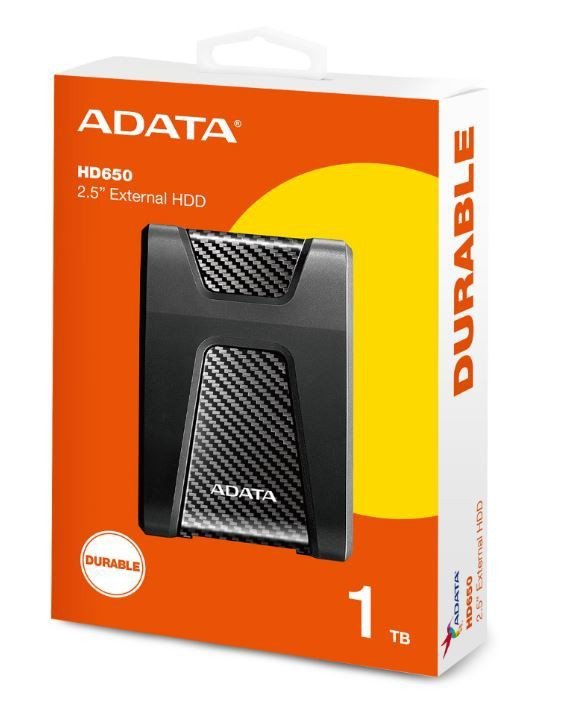 Adata DashDrive Durable HD650 1TB 2.5&#039;&#039; USB3.0 Czarny