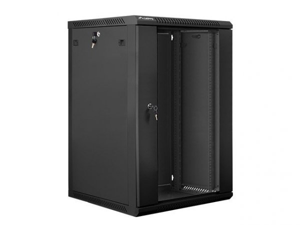 Lanberg Szafa instalacyjna wisząca 19&#039;&#039; 18U 600X600mm czarna (drzwi      szklane)