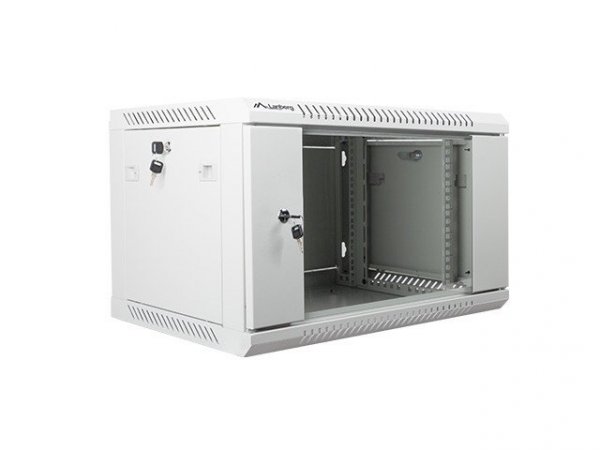 Lanberg Szafa instalacyjna wisząca 19&#039;&#039; 6U 600X450mm szara (drzwi        szklane)
