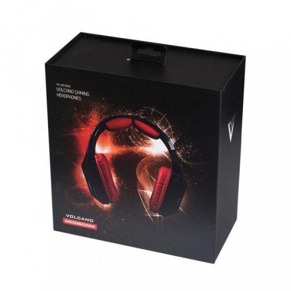 MODECOM VOLCANO MC-831 RAGE CZERWONE SŁUCHAWKI NAGŁOWNE Z MIKROFONEM