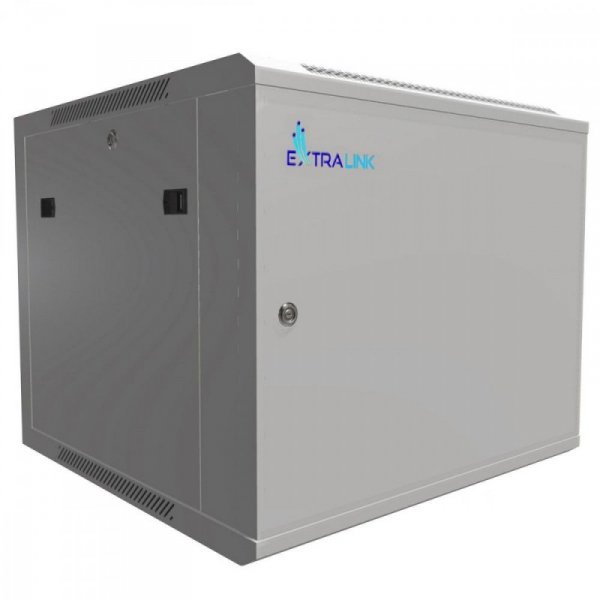Extralink Szafka wisząca rack 9U 600x600 szara metalowe drzwi
