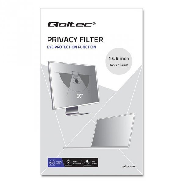 Qoltec Filtr prywatyzujący RODO | 15,6 cala | 16:9