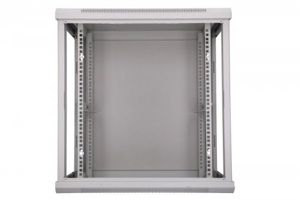 Extralink Szafka wisząca rack 12U 600x450 szara szklane drzwi