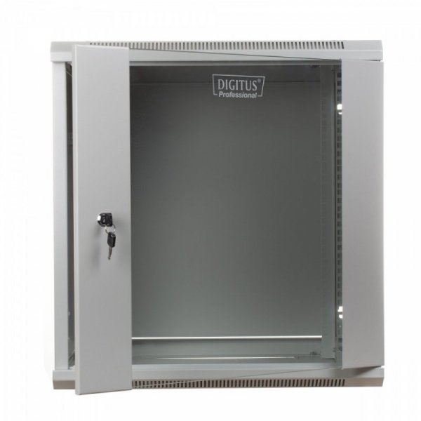 Digitus Szafa wisząca jednosekcyjna 19&quot; 12U 635/600/600mm, drzwi szklane, szara (RAL 7035)