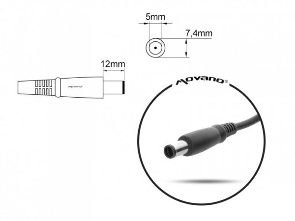 Mitsu Ładowarka/zasilacz 19.5V 3.34A (7.4x5.0 pin) - Dell 65W