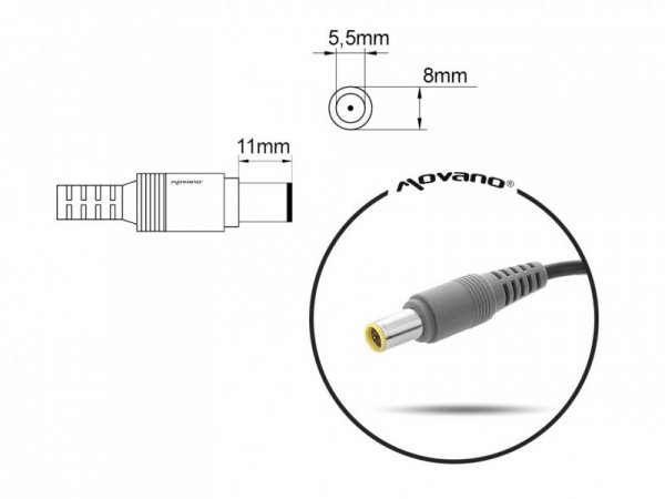 Mitsu Ładowarka/zasilacz 20V 4.5A (8.0x5.5 pin) - Lenovo 90W