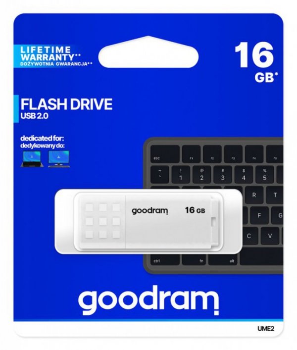 GOODRAM Pendrive UME2 16GB USB 2.0 Biały