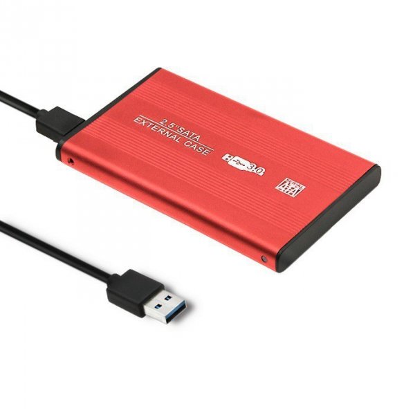 Qoltec Obudowa na dysk HDD/SSD 2.5 cala SATA3 | USB 3.0 | Czerwona