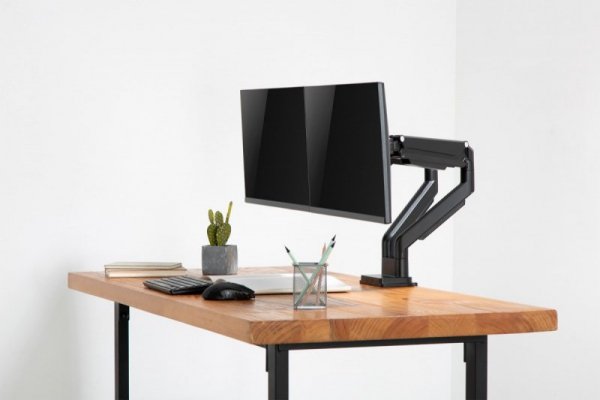 Digitus Ramię biurkowe podwójne z zaciskiem regulowane 2xLCD max. 32&quot; max. 2x 9kg uchylno-obrotowe czarny