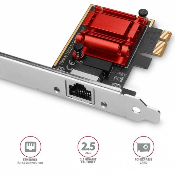 AXAGON PCEE-G25 Karta sieciowa PCIe 1 x 2.5 Gigabit Ethernet port  RJ-45 Realtek, PXE, SP & LP