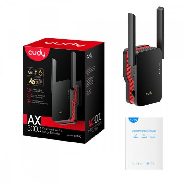 Cudy Wzmacniacz sygnału WiFi Mesh RE3000 AX3000
