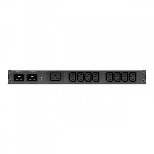 APC Przełącznik źródeł zasilania AP4423A Rack ATS, 230V, 16A, wejście C20, wyjścia 8x C13, 1x C19