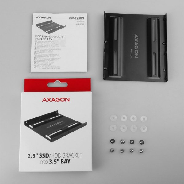 AXAGON RHD-125B Ramka metalowa do montażu 1x 2.5&quot; HDD w pozycji 3.5&quot; Czarna