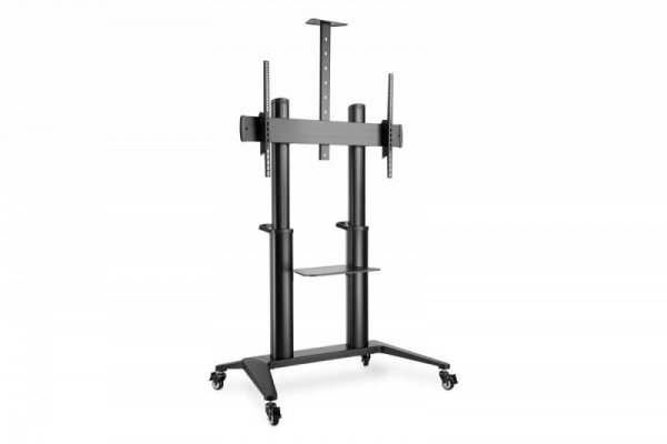 Digitus Stojak mobilny pojedynczy z półką i uchwytem na kamerę, 1xLCD max. 120&quot; max. 140kg, VESA max. 1000x600
