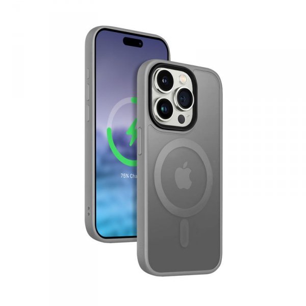CRONG Etui Hybrid Frost MAG Cover iPhone 15 Pro MagSafe Szare
