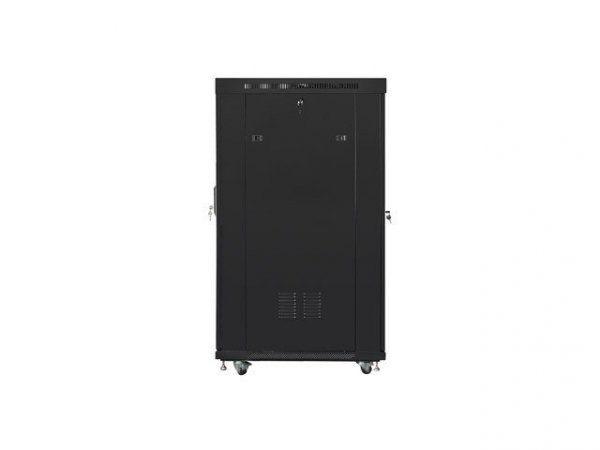 Lanberg Szafa stojąca 19 cali 22U 800x1000 drzwi szklane LCD (flat pack) V2 czarna