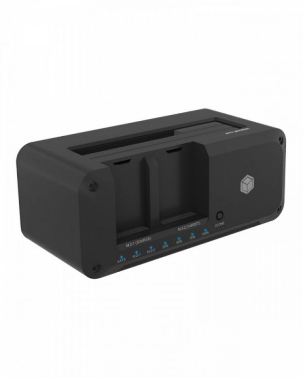 IcyBox Stacja dokująca IB-2924MSCL-C31 Docking & CloneStation                    1x 2,5&quot;/3,5&quot; do 1x M.2 NVMe & M.2 NVM