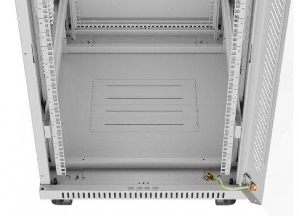 Lanberg Szafa stojąca rack 19&#039;&#039; 22U 600x800 szara drzwi szklane LCD flack pack