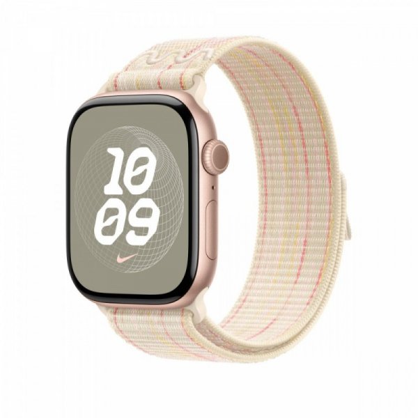 Apple Opaska sportowa Nike w kolorze księżycowej poświaty/różowym do koperty 46 mm