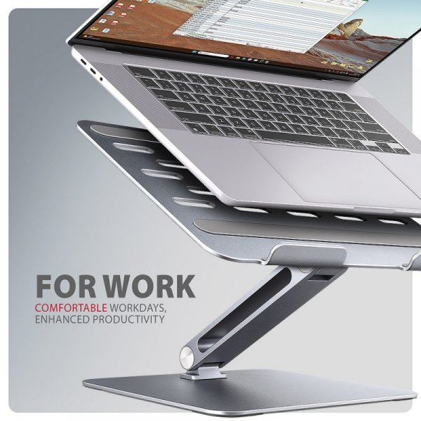 AXAGON Podstawa do laptopów aluminiowa STND-LQ 10-17.3 cali, regulowane kąty nachylenia, Szara