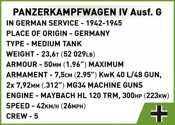 Cobi Klocki Klocki Panzerkampfwagen IV Ausf. G 643 klocków