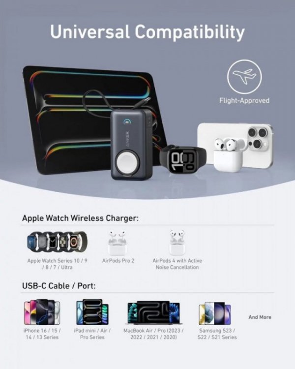 Anker Powerbank Apple Watch MagGo 10000mAh czarny