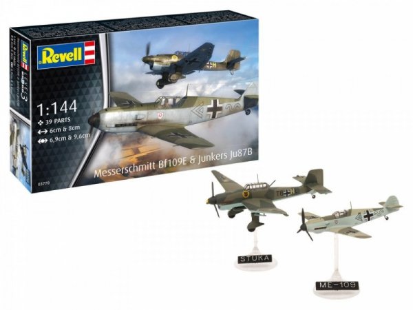 Revell Model plastikowy Samolot ME BF109E & Junkers JU87B 1/144
