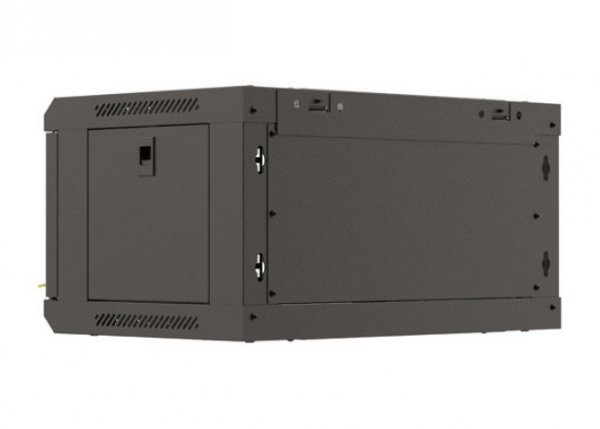 Lanberg Szafa instalacyjna rack wisząca 19&quot; 4U 540x350 czarna drzwi   przeszklone ( flat pack)