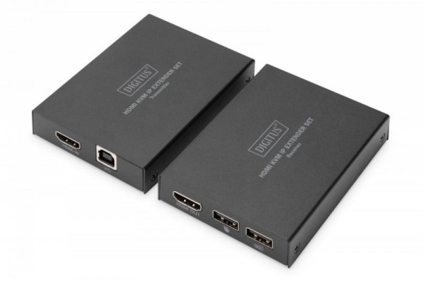 Digitus Przedłużacz / Extender KVM HDMI+USB 150m po kat.5e UTP/IP 1080p FHD 60Hz audio (zestaw)