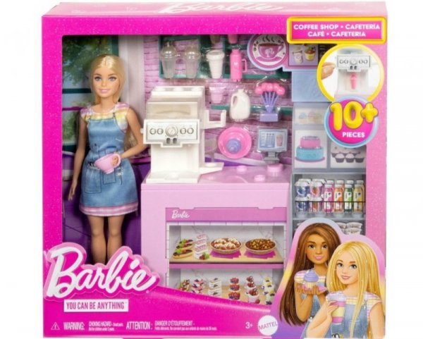Mattel Zestaw z lalką baristką Barbie Kawiarnia