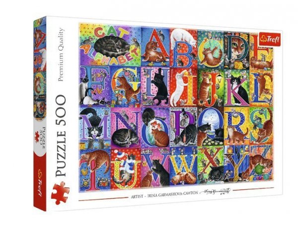 Trefl Puzzle 500 elementów Koci alfabet