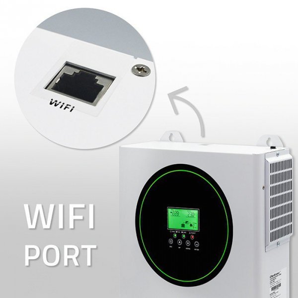Qoltec Hybrydowy Inwerter solarny Off-Grid 3500W | 100A | 24V | MPPT |  Sinus | opcja Wi-Fi | Power Factor 1.0