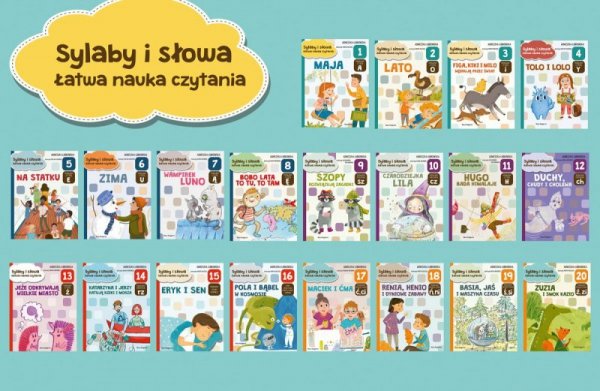 Nasza księgarnia Książeczki Sylaby i słowa. Łatwa nauka czytania - zestaw 20 książek